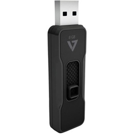 V7 MEMORY V7 Memory VP28G 8 GB USB 2.0 Flash Drive Rectractable Connector; Black VP28G